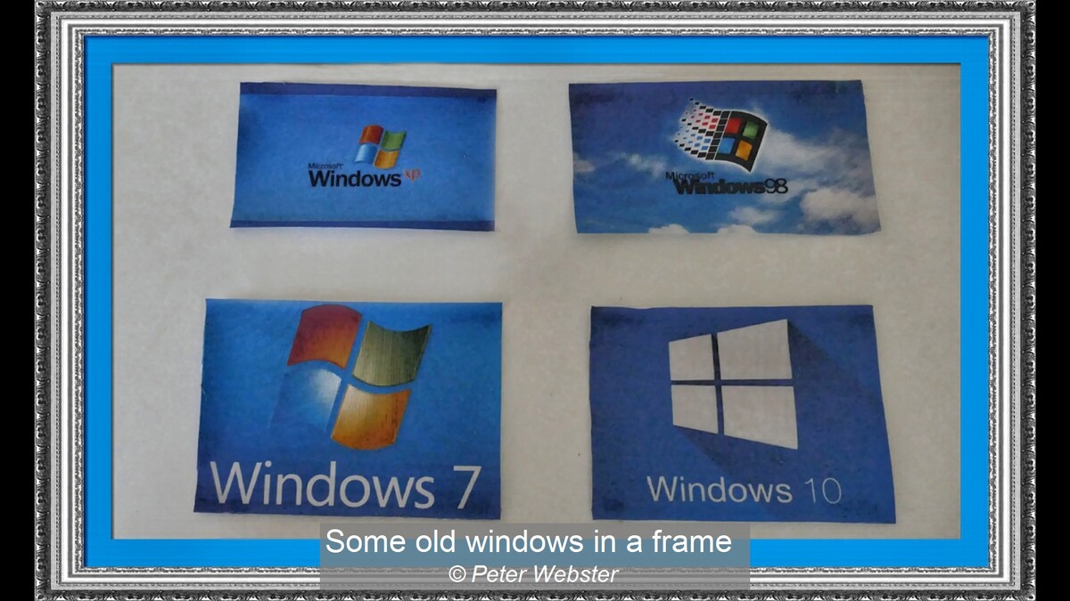Some old windows in a frame